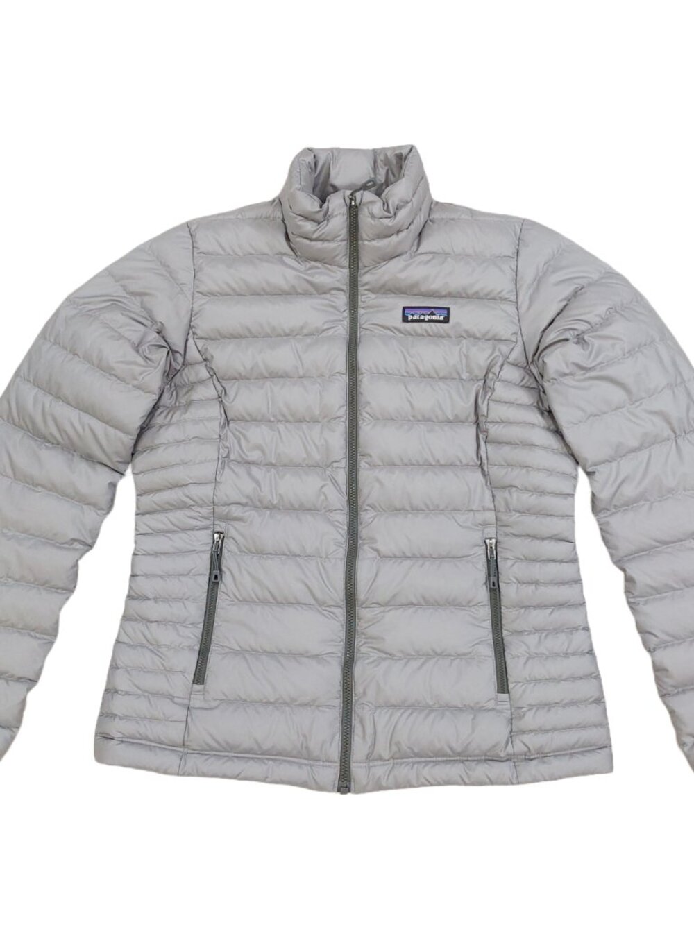 Patagonia Down Sweater Jacket Womens Small, Insulated Puffer, Grey Full Zip